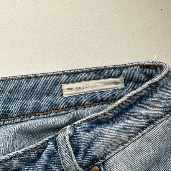 PACSUN Light Wash Floral Distressed Mom Jeans - Picture 2 of 7